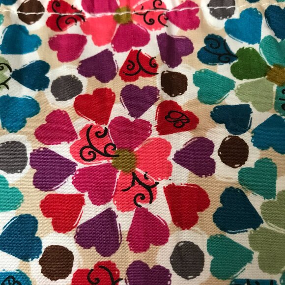 Brighton Multi-Color Heart Flowers Jewelry Pouch w/Pink Logo Ribbon Drawstring - Picture 2 of 5